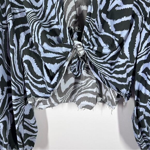 Ganni Tiger print tie front blouse - Picture 6 of 9